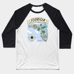 Florida United States map Baseball T-Shirt